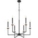 Gaultier 6 Light 27.25 inch Matte Black and Mondern Gold Chandelier Ceiling Light in Matte Black and Modern Gold