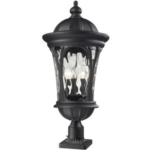 Doma 3 Light 30 inch Black Outdoor Pier Mounted Fixture