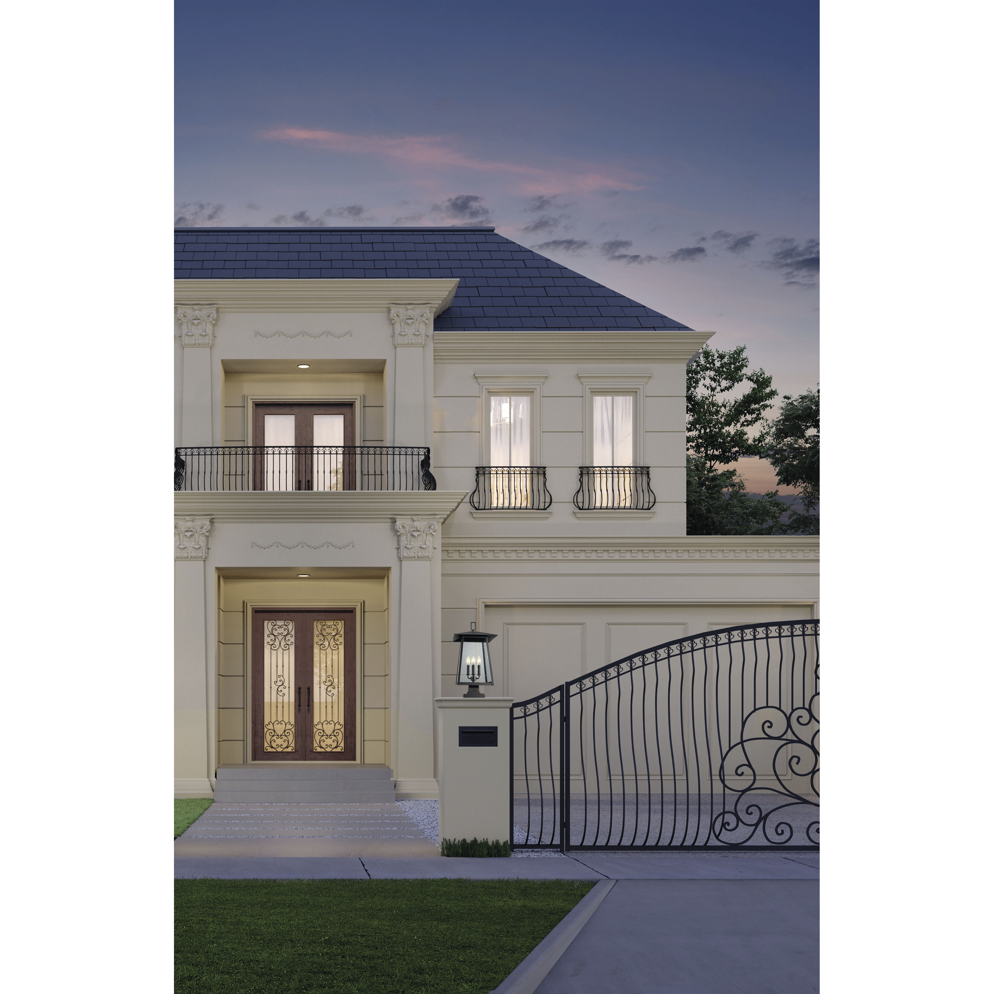 Rainer 4 Light 25.25 inch Black Outdoor Pier Mounted Fixture in G9