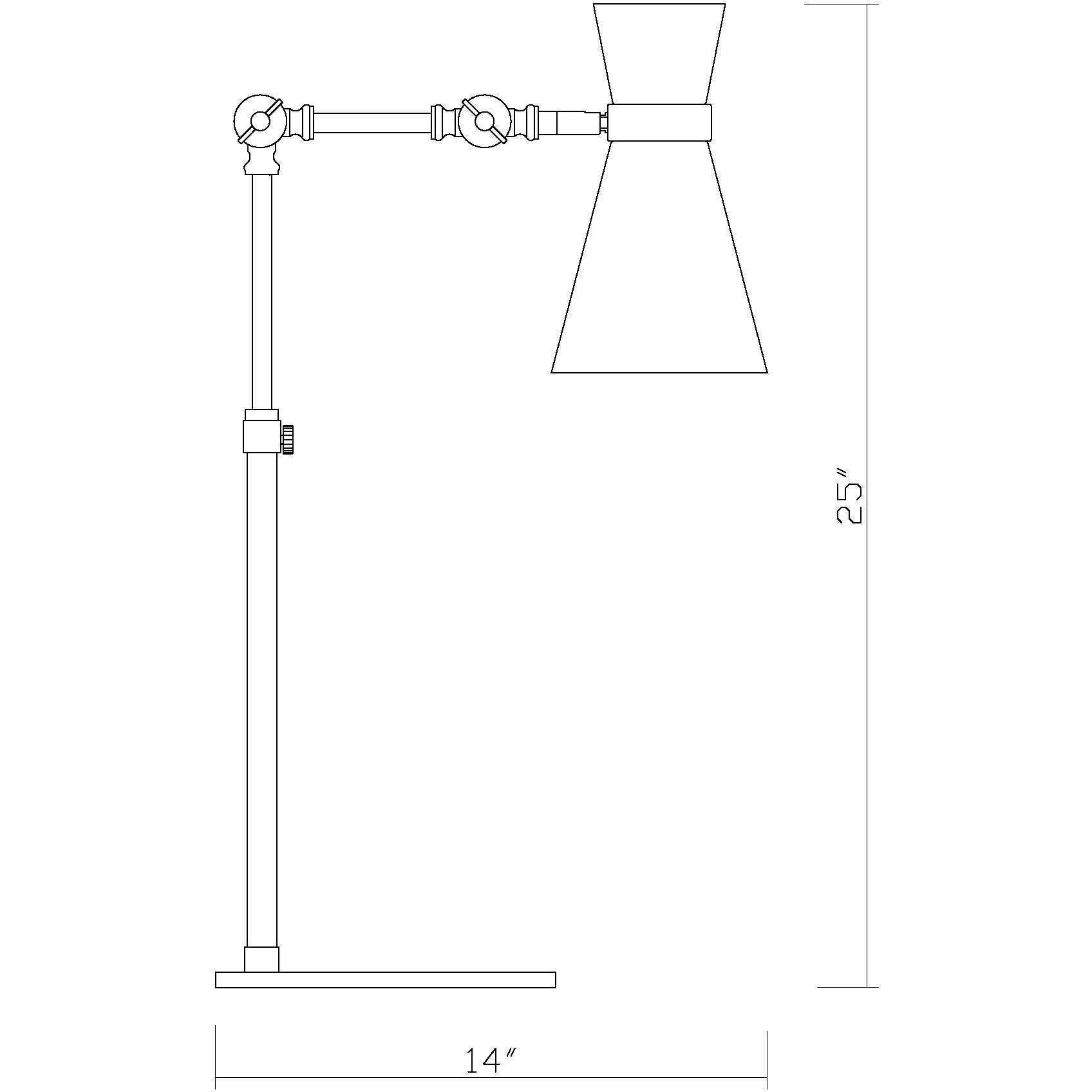 Soriano 25.25 inch 60.00 watt Matte Black and Brushed Nickel Table Lamp Portable Light