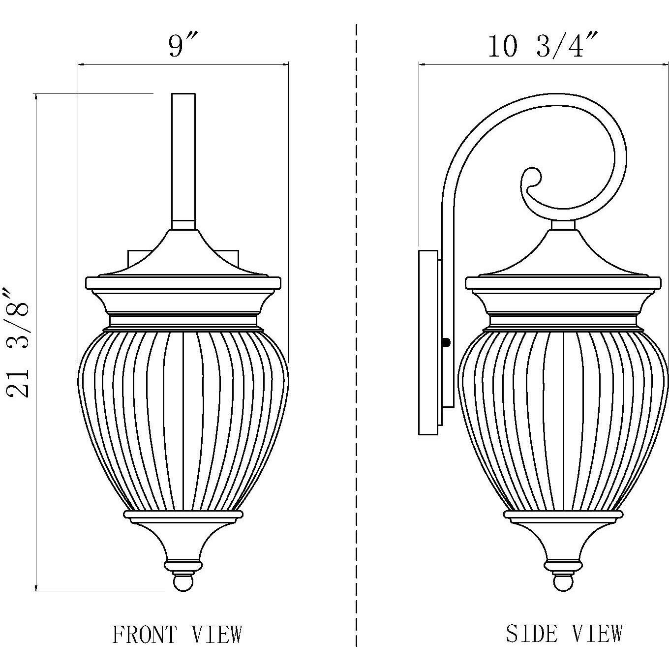 Davina Outdoor Wall Light in Black, G9