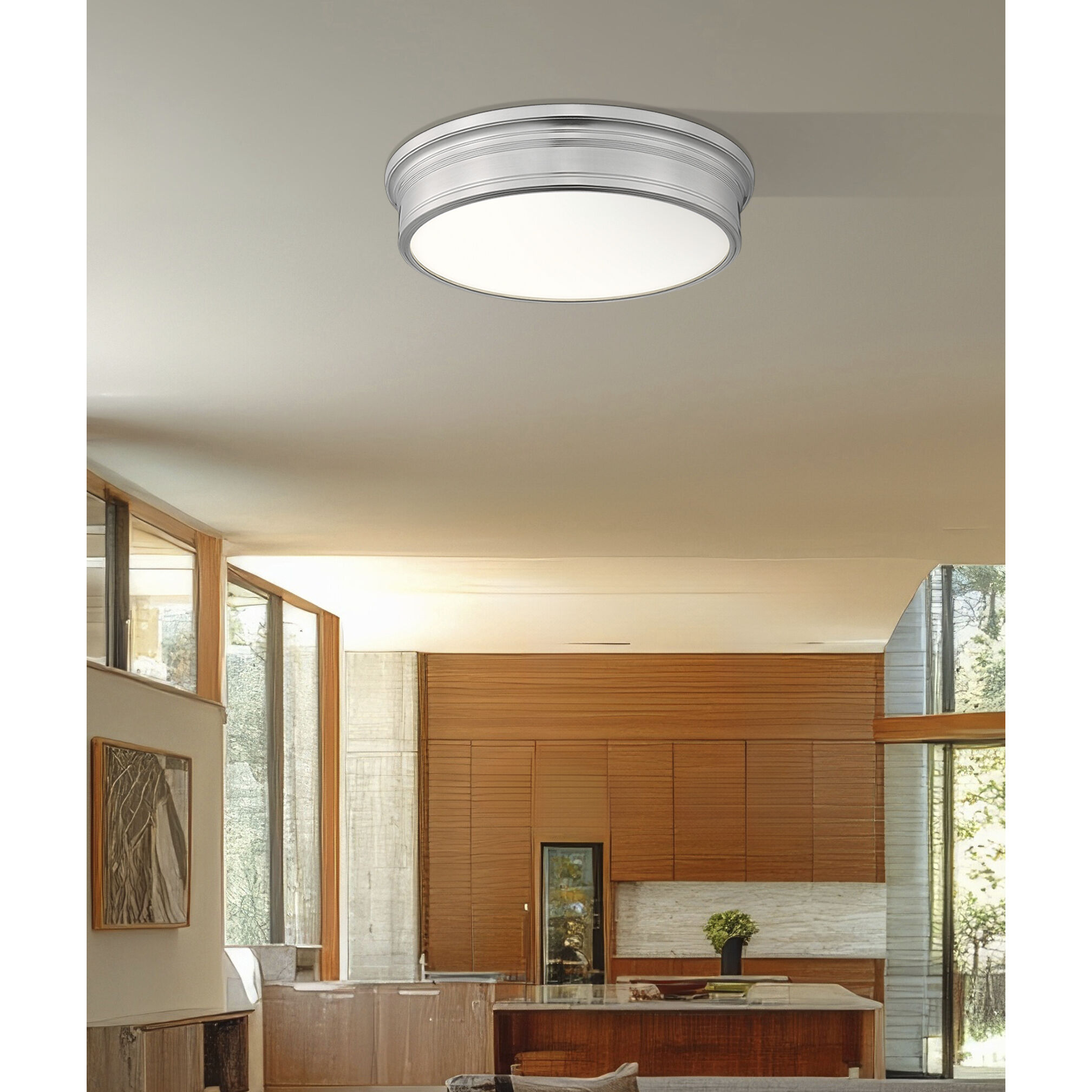 Bentley LED 20 inch Brushed Nickel Flush Mount Ceiling Light