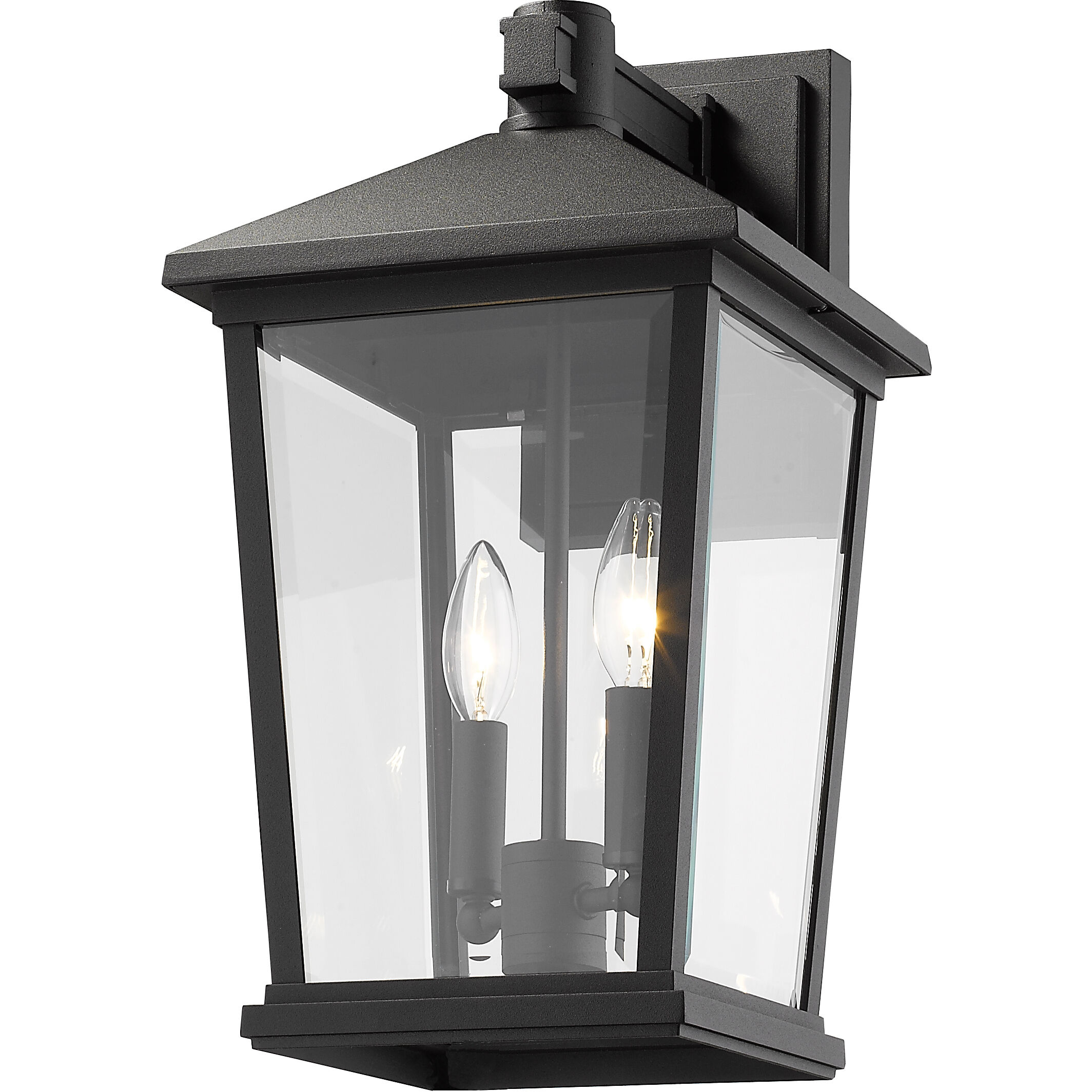 Beacon 2 Light 17.75 inch Black Outdoor Wall Light