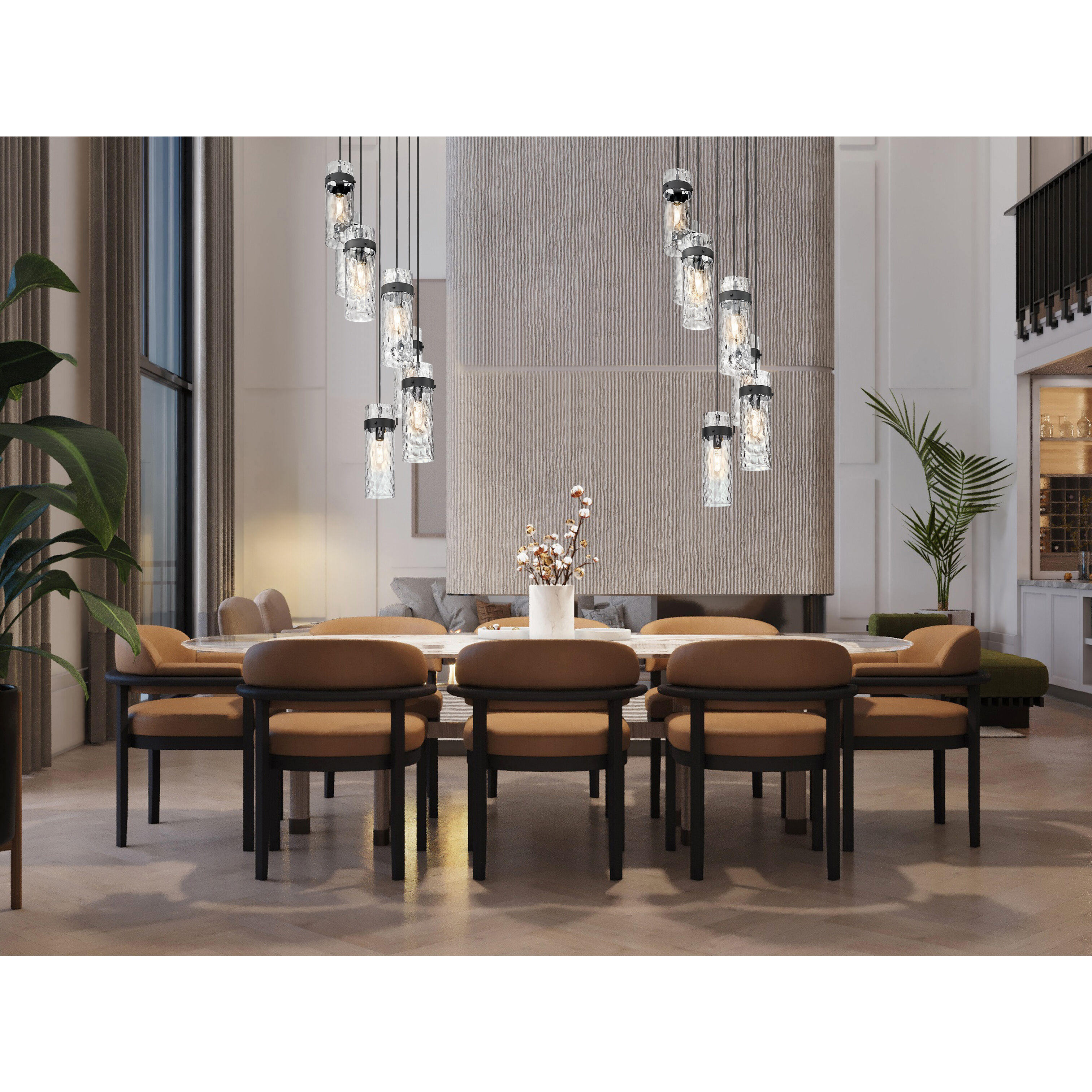 Fontaine 7 Light 19.5 inch Matte Black Chandelier Ceiling Light