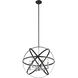 Cavallo 6 Light 24 inch Hammered Black and Chrome Chandelier Ceiling Light