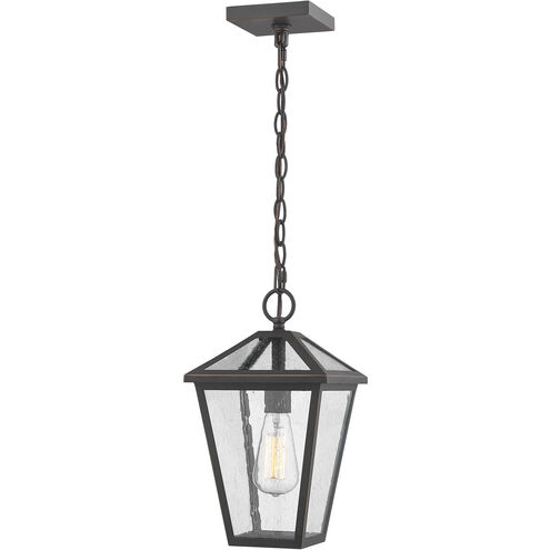 Talbot 1 Light 8.25 inch Oil Rubbed Bronze Outdoor Chain Mount Ceiling Fixture in Seedy Glass