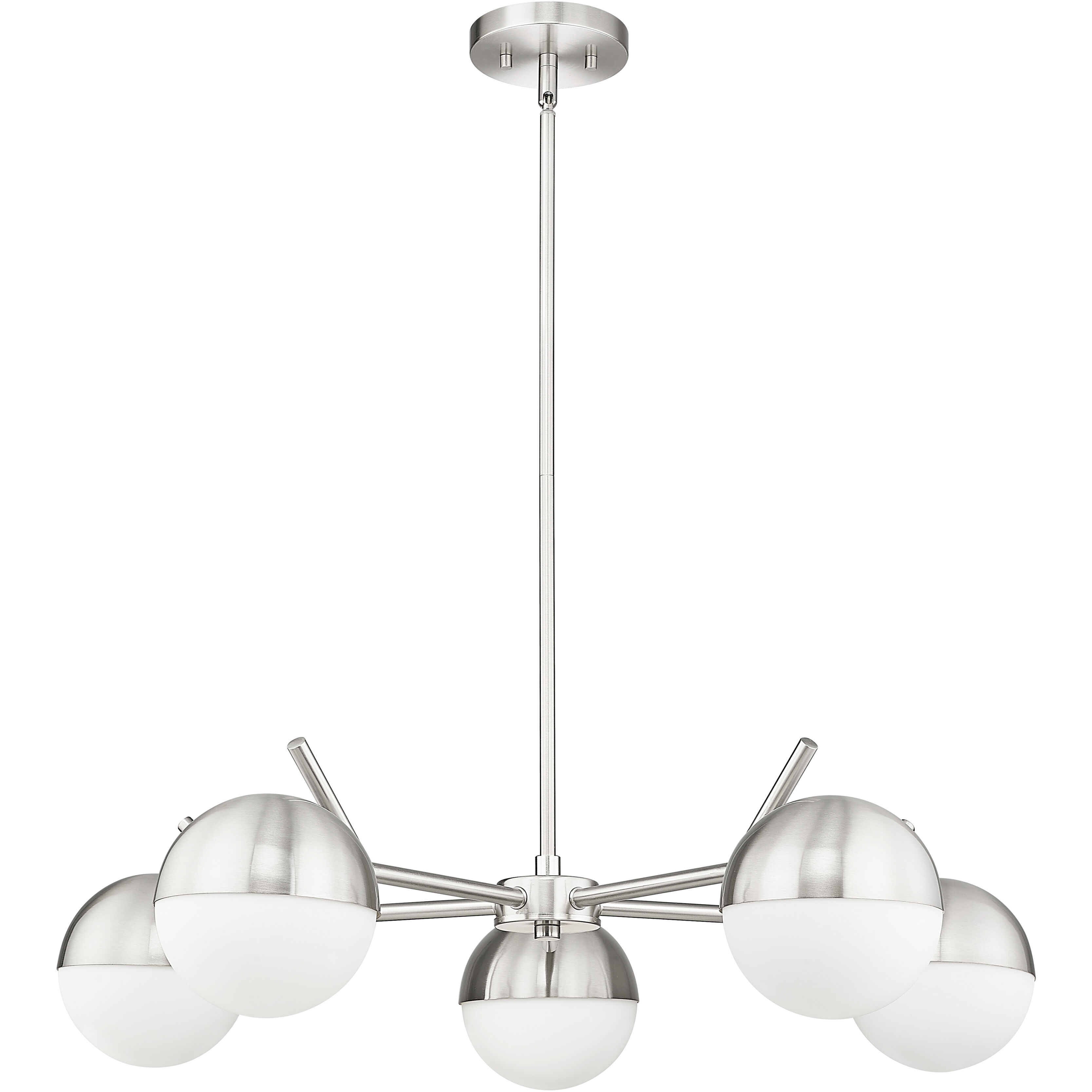 Realm Sphere 5 Light 32 inch Brushed Nickel Chandelier Ceiling Light