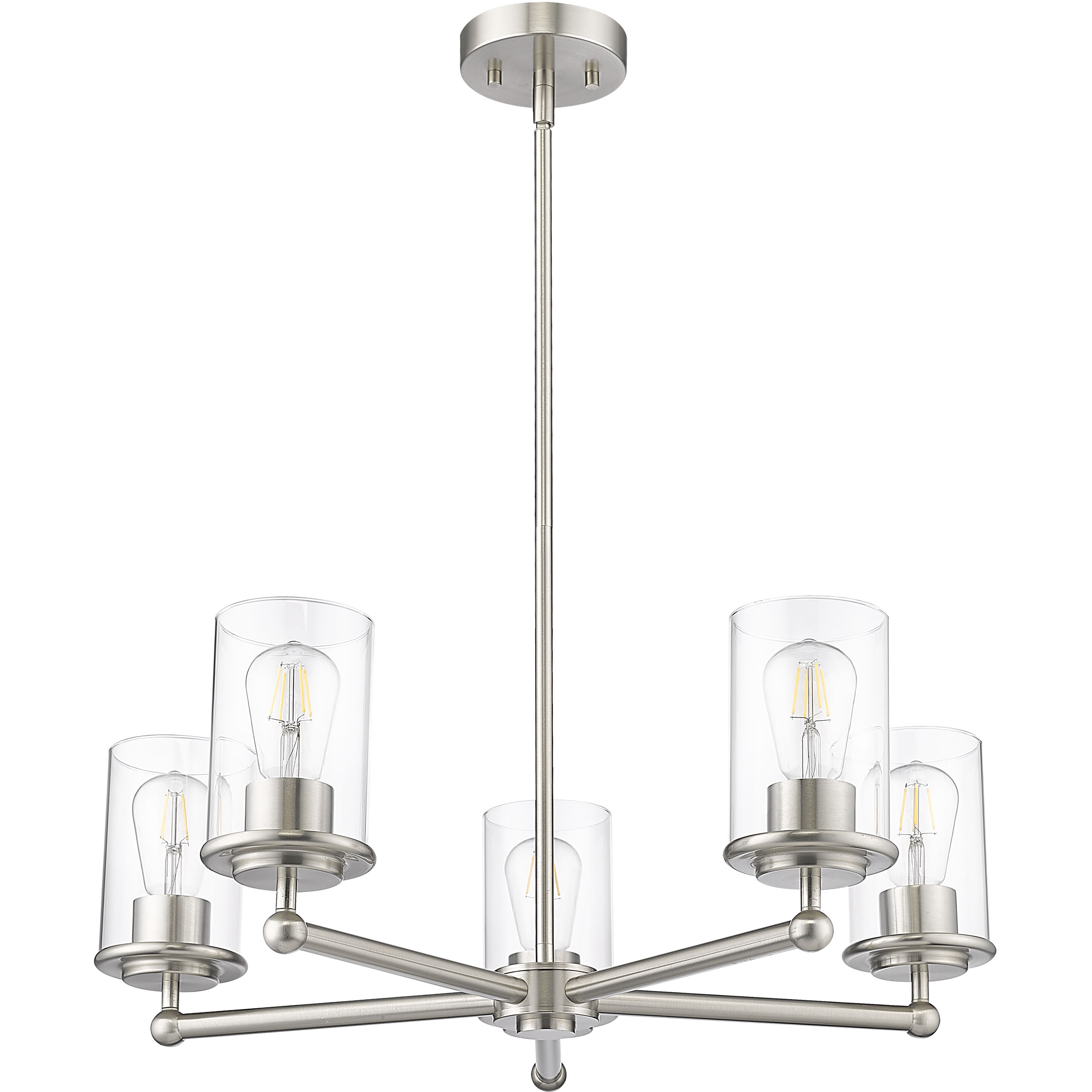 Thayer 5 Light 26 inch Brushed Nickel Chandelier Ceiling Light