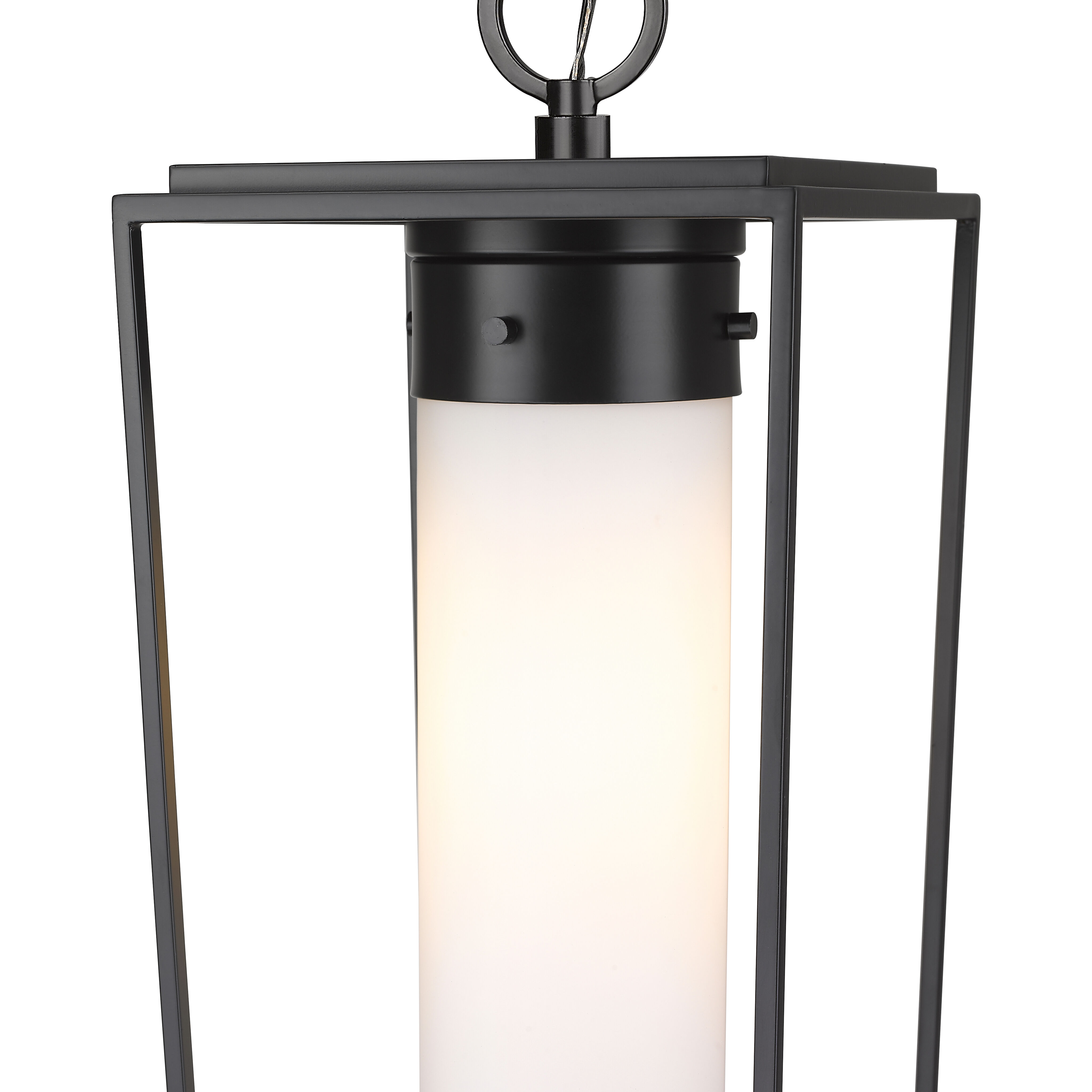 Sheridan 1 Light 10 inch Black Outdoor Chain Mount Ceiling Fixture in White Opal Glass