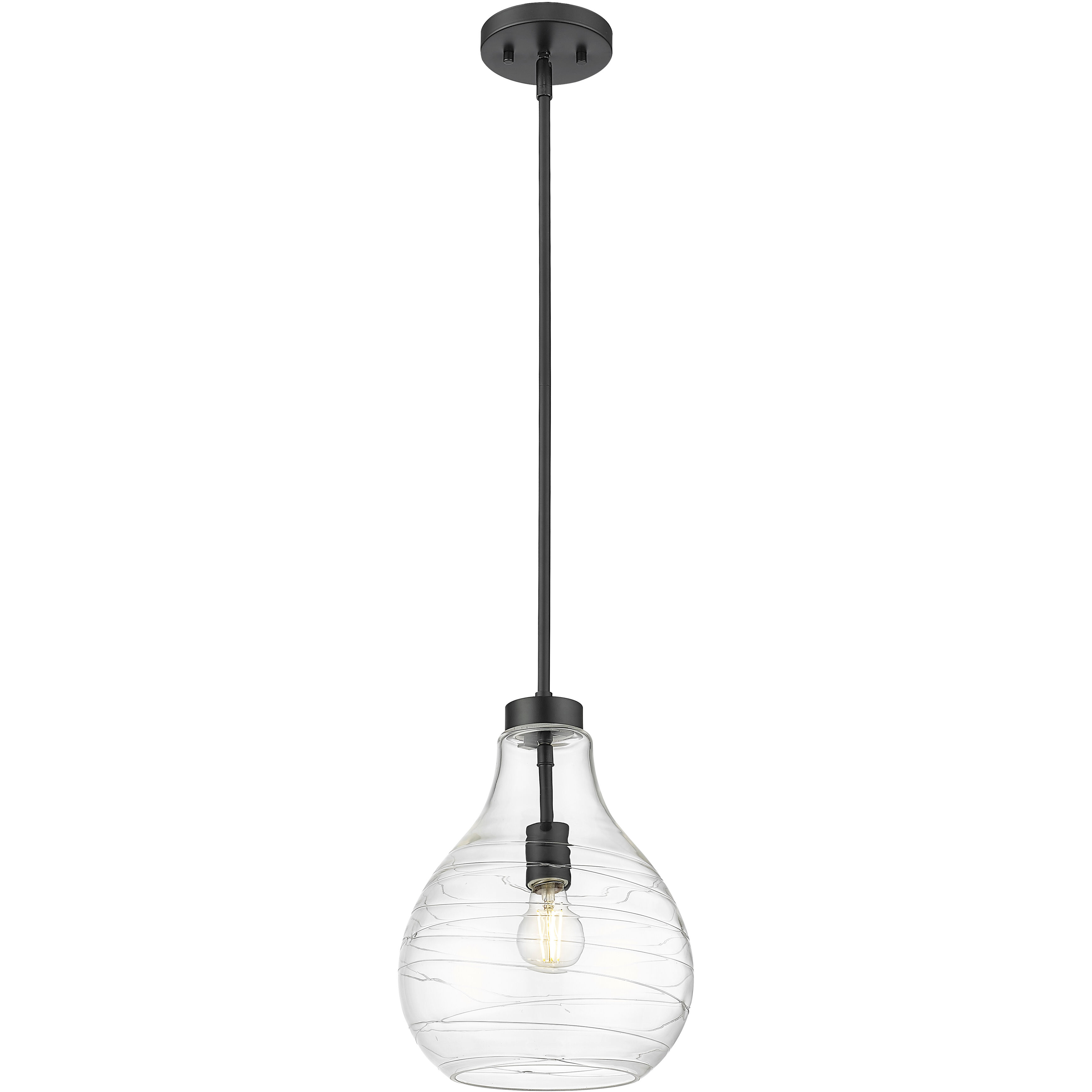 Bon Air 1 Light 10 inch Matte Black Pendant Ceiling Light