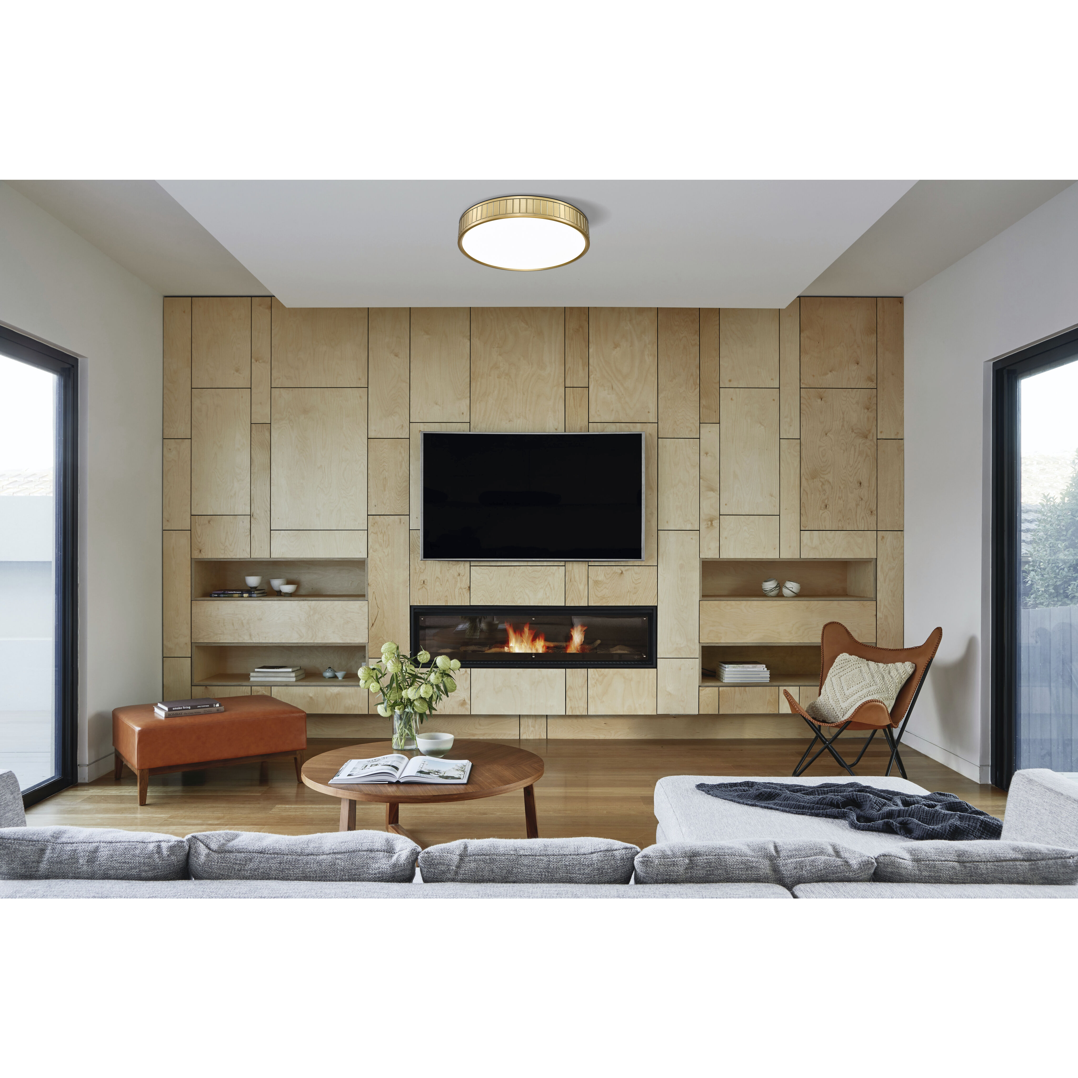 Madison LED 16.5 inch Modern Gold Flush Mount Ceiling Light