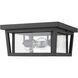 Seoul 3 Light 12 inch Black Outdoor Flush Mount