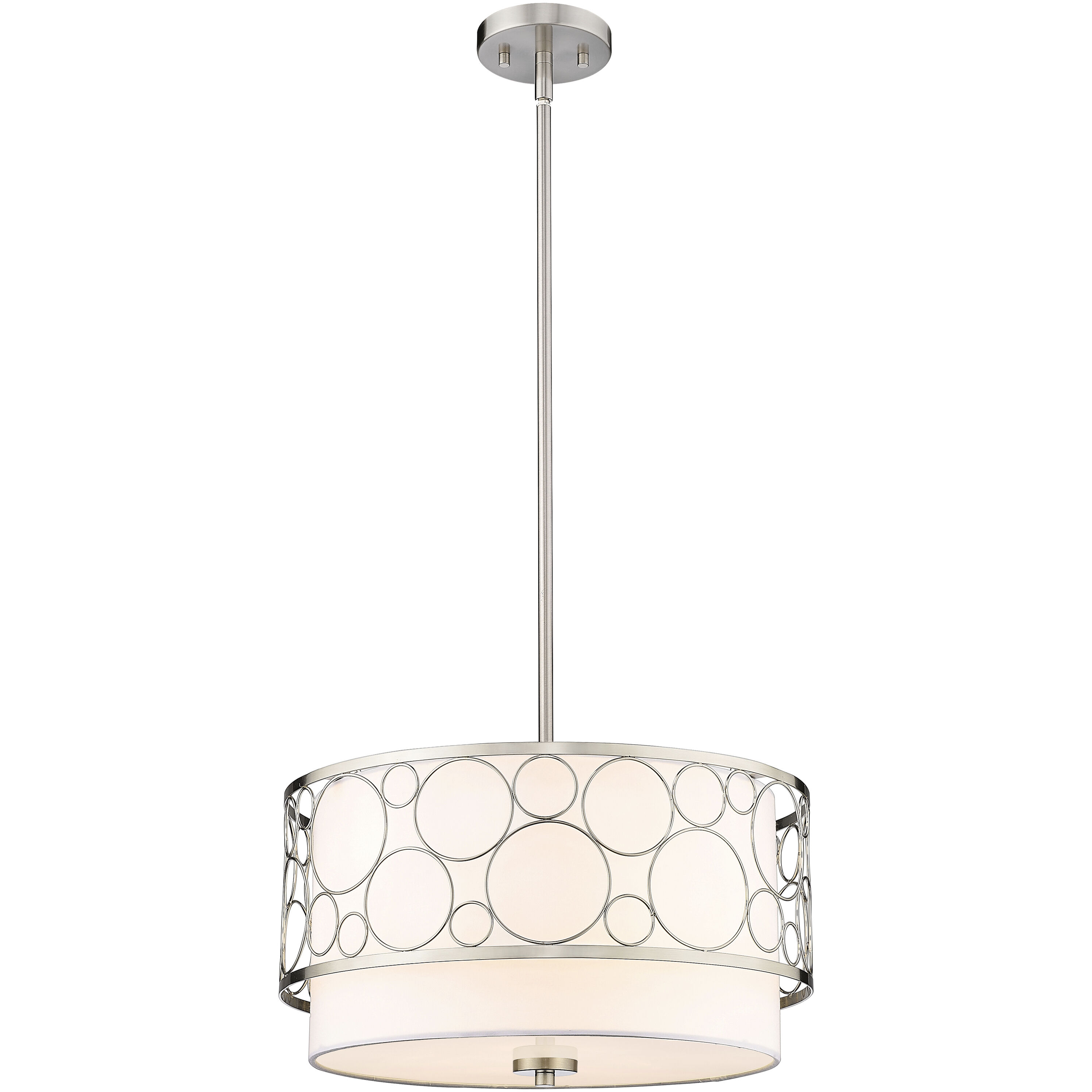Kendall 3 Light 17 inch Brushed Nickel Pendant Ceiling Light