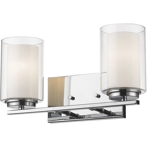 Willow 2 Light 15 inch Chrome Vanity Wall Light