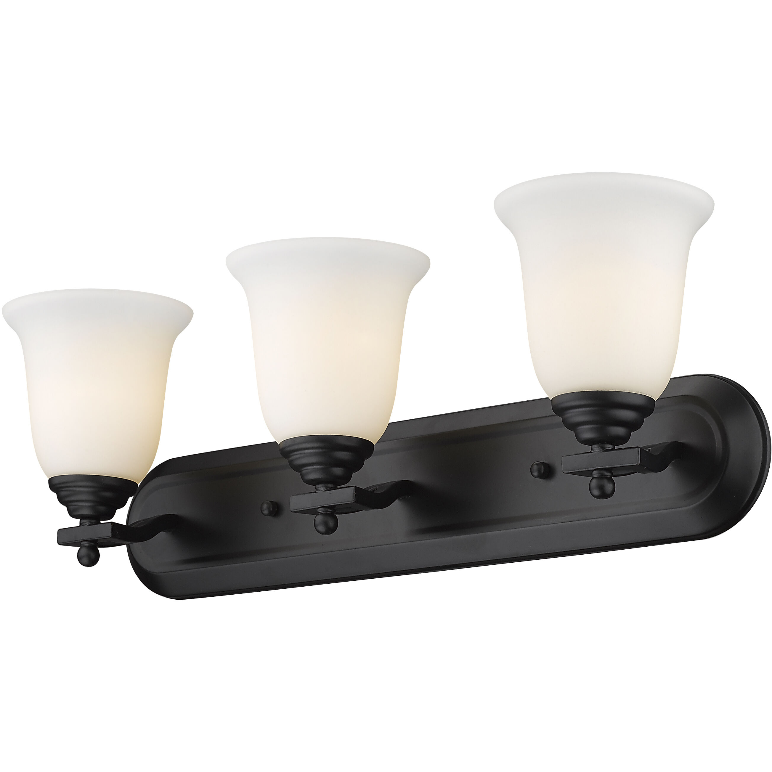 Lagoon 3 Light 24 inch Matte Black Vanity Wall Light