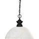 Shark 1 Light 14 inch Matte Black Pendant Ceiling Light in White Linen Glass, 4.67