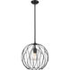 Elle 1 Light 16 inch Matte Black Pendant Ceiling Light
