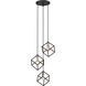 Vertical 3 Light 18 inch Matte Black and Brushed Nickel Chandelier Ceiling Light