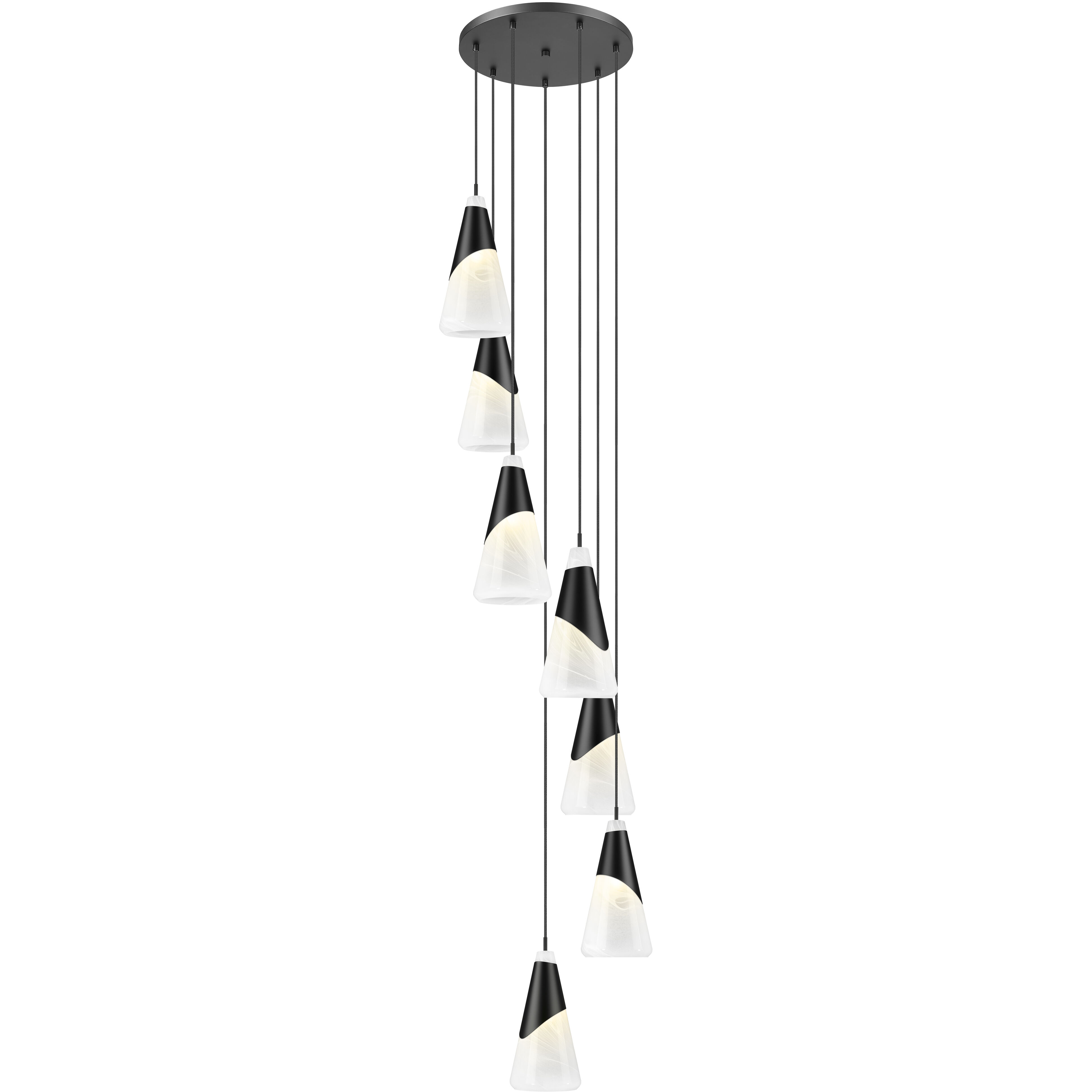 Aimie 7 Light 18 inch Matte Black Chandelier Ceiling Light
