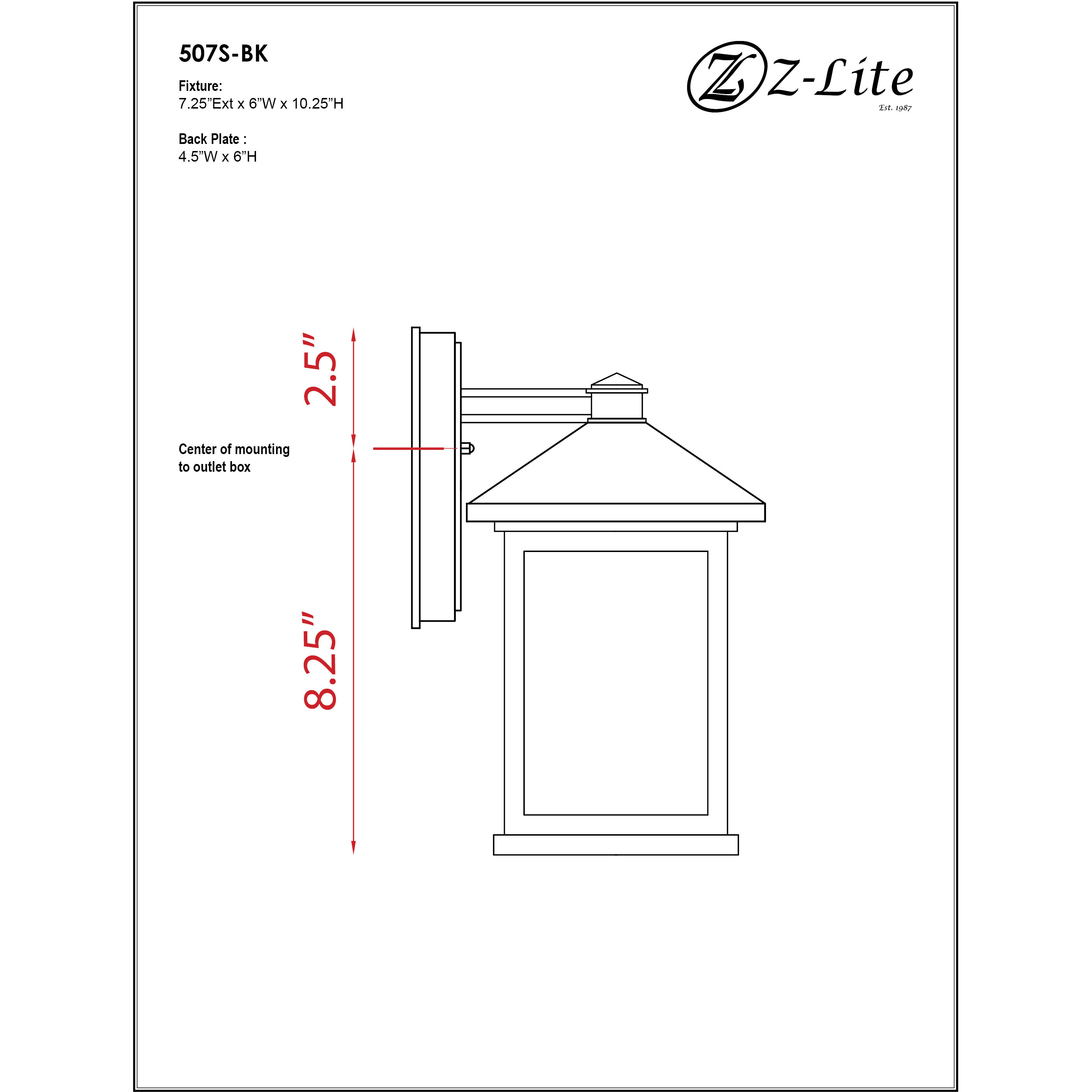 Holbrook 1 Light 10.5 inch Black Outdoor Wall Light