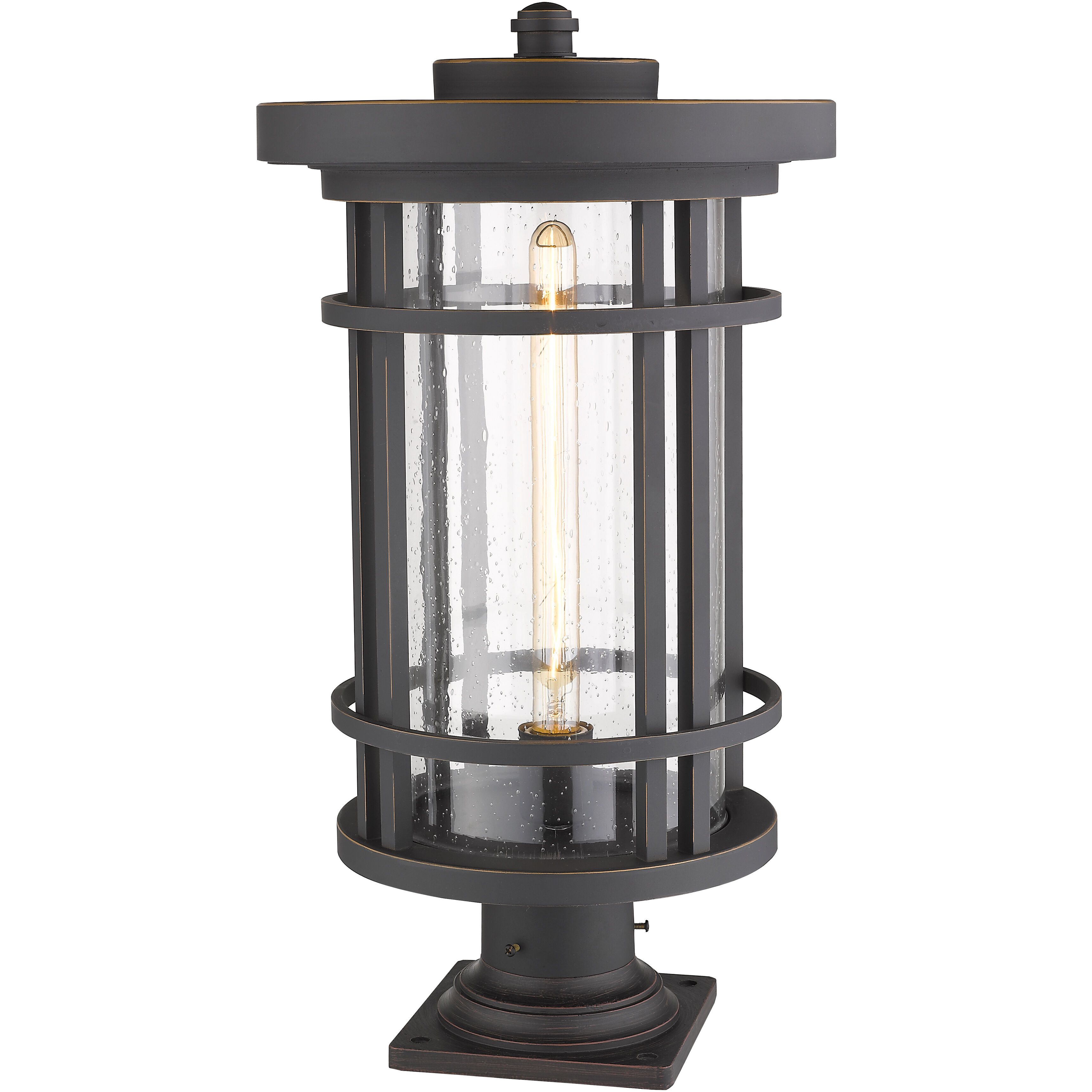 Jordan 1 Light 22.25 inch Oil Rubbed Bronze Outdoor Pier Mounted Fixture in 11.25