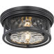 Clarion 2 Light 12 inch Matte Black Flush Mount Ceiling Light