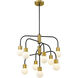 Neutra 9 Light 26.5 inch Matte Black and Foundry Brass Chandelier Ceiling Light