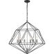 Geo 6 Light 30 inch Matte Black and Chrome Chandelier Ceiling Light