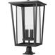 Seoul 4 Light 32 inch Black Outdoor Pier Mounted Fixture