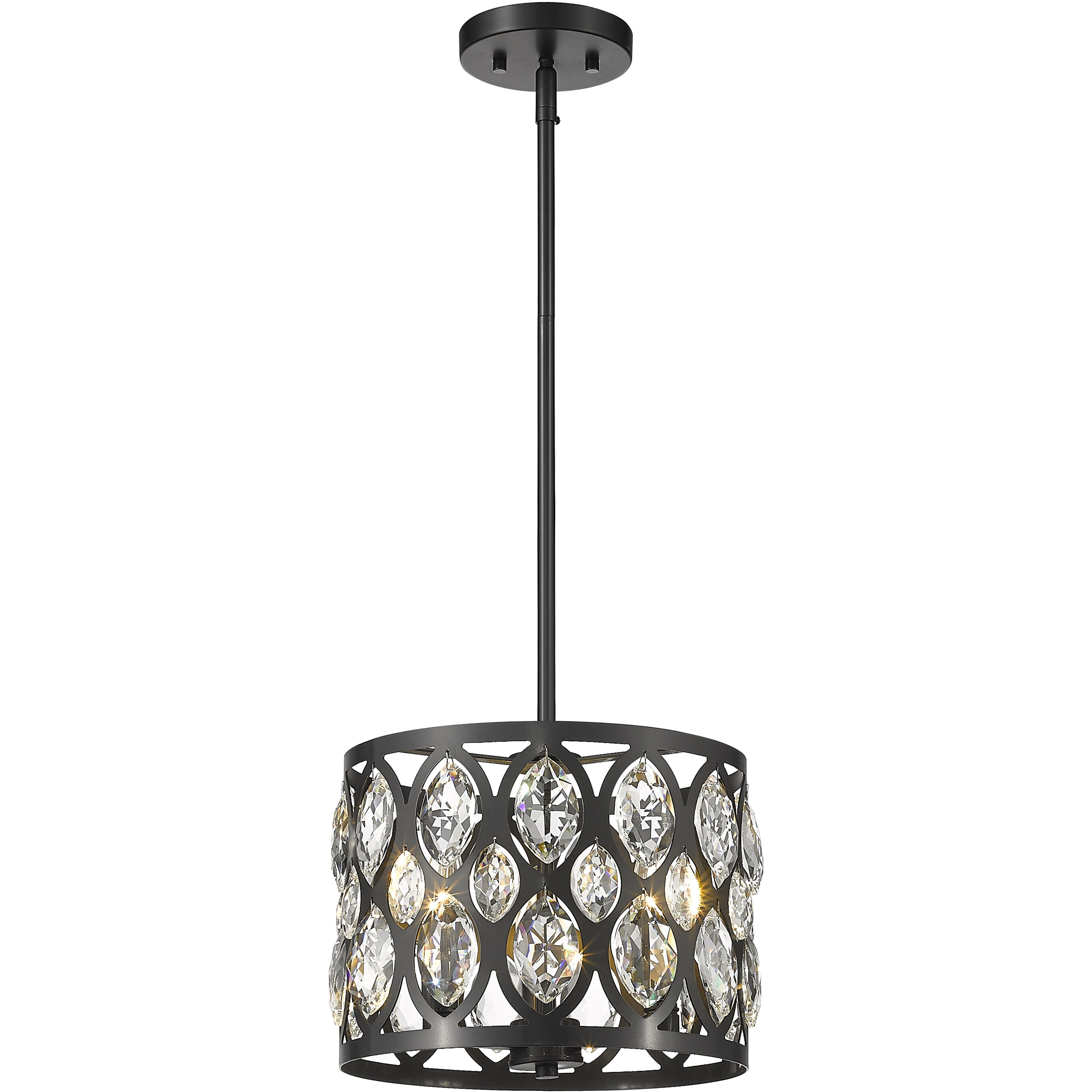 Dealey 3 Light 11.25 inch Matte Black Chandelier Ceiling Light