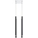 Forest LED 9.5 inch Chrome Chandelier Ceiling Light in Matte Black Steel