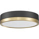 Algar LED 12 inch Matte Black and Modern Gold Flush Mount Ceiling Light