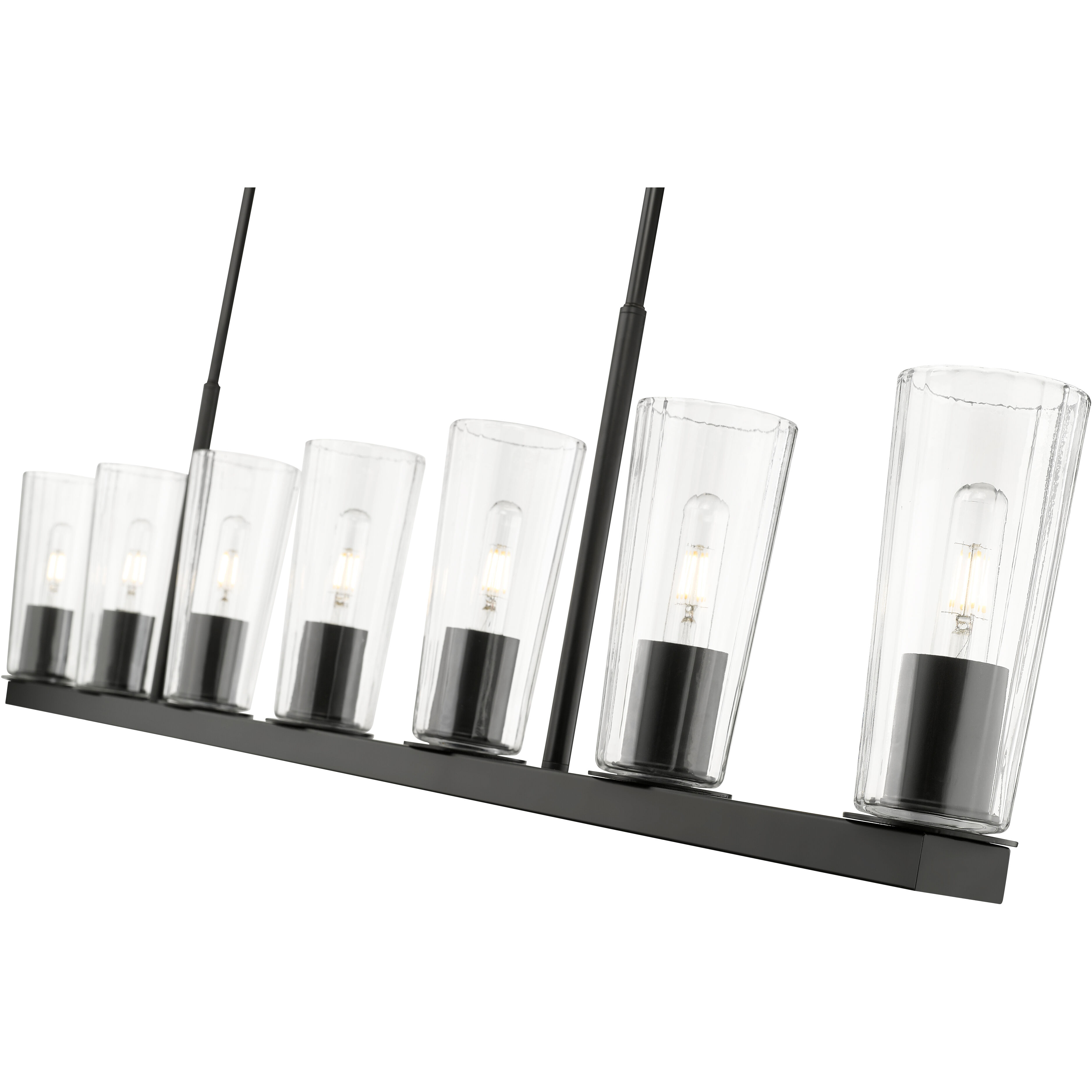 Titus 7 Light 63.5 inch Matte Black Linear Chandelier Ceiling Light