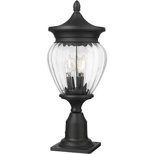 Davina 3 Light 22.25 inch Black Outdoor Pier Mounted Fixture in G9