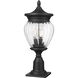 Davina 3 Light 22.25 inch Black Outdoor Pier Mounted Fixture in G9