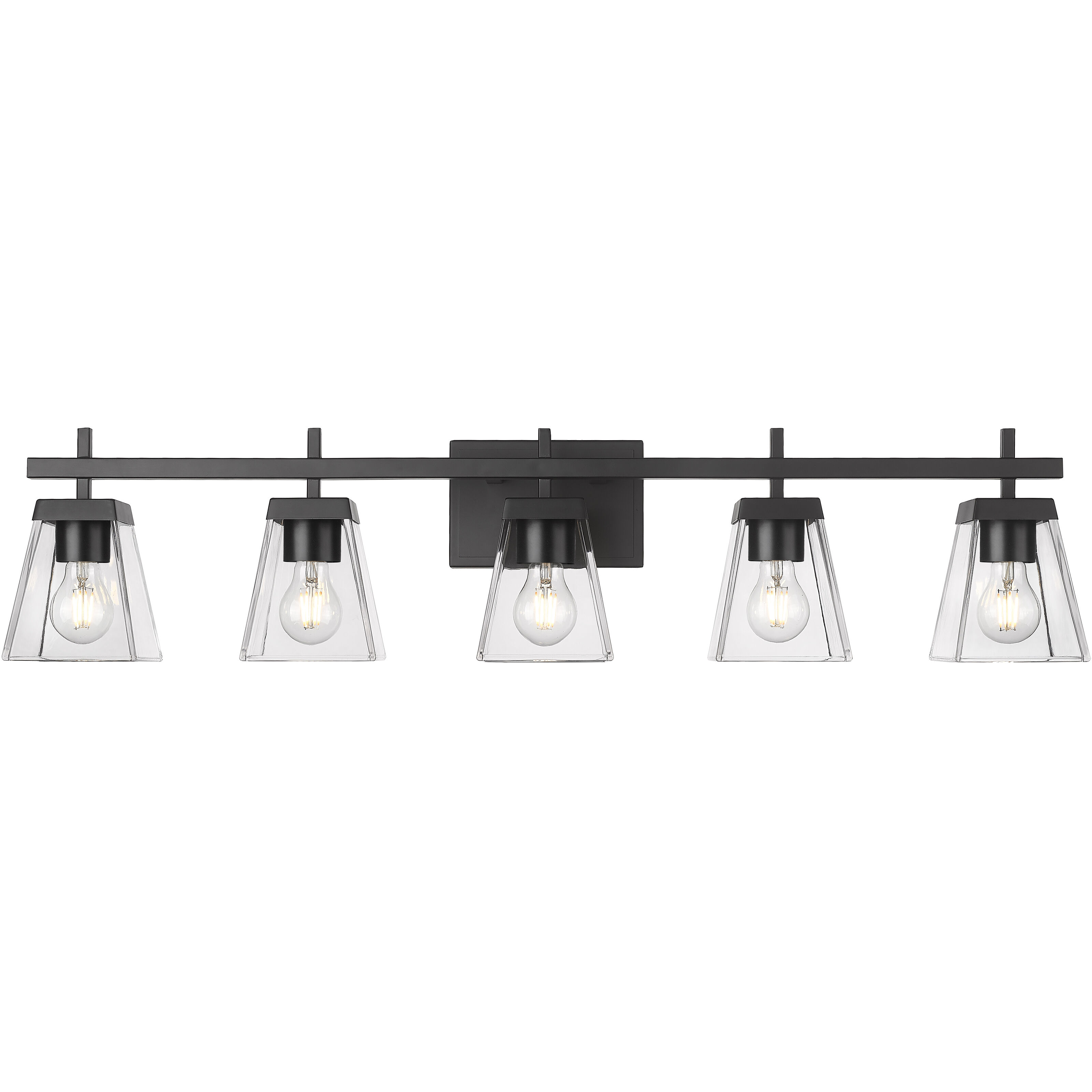 Lauren 5 Light 39 inch Matte Black Vanity Wall Light