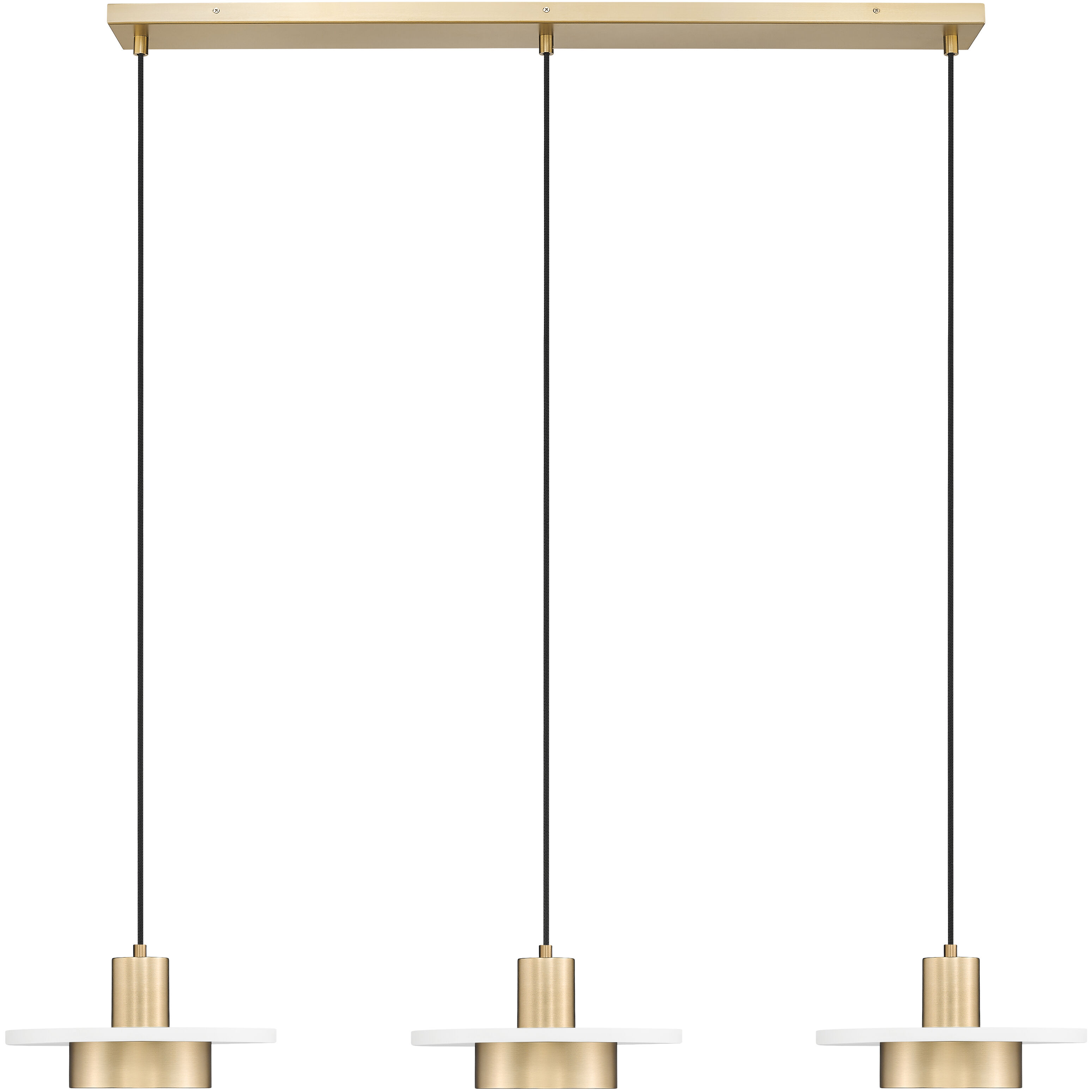 Ludo LED 52 inch Matte White and Modern Gold Linear Chandelier Ceiling Light