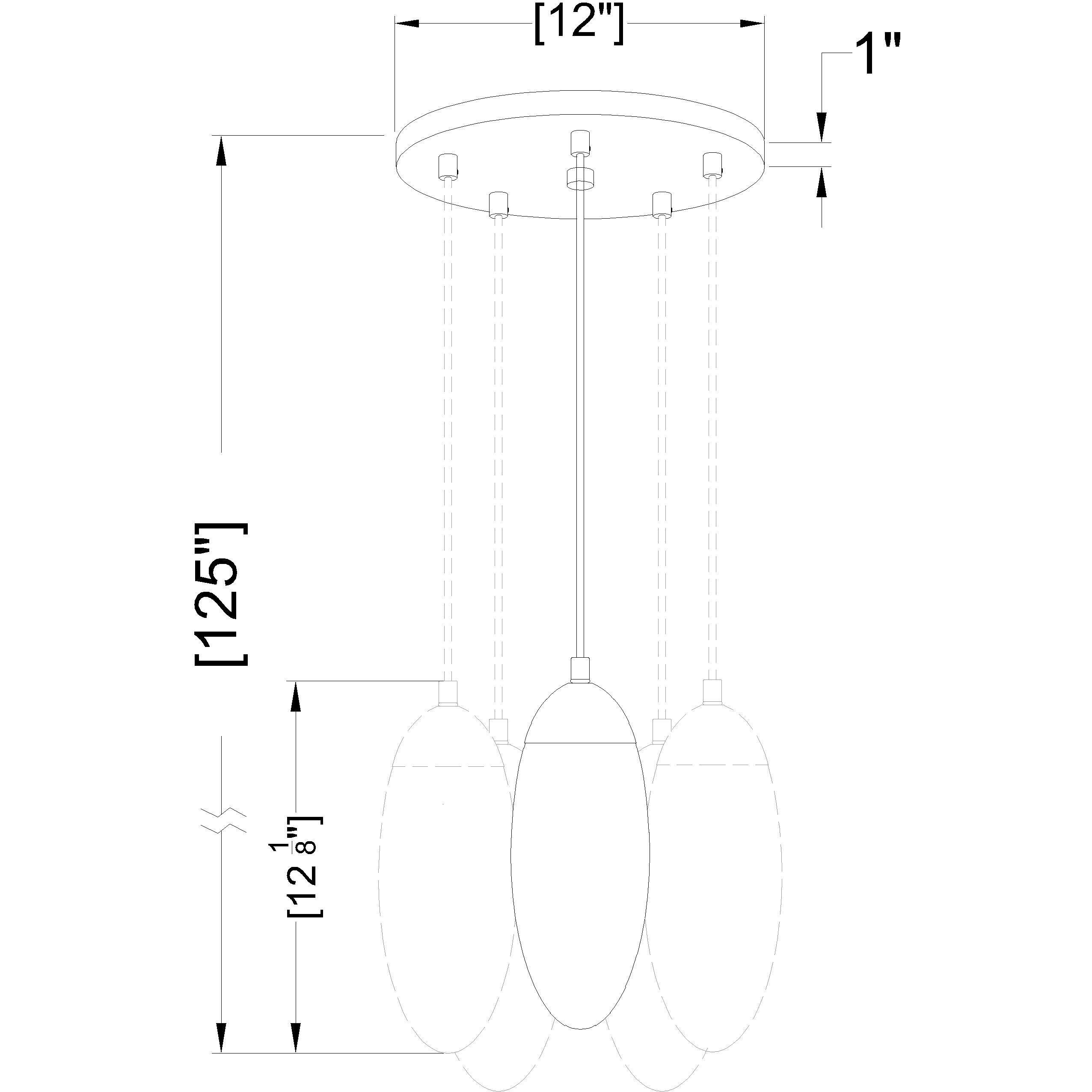 Arden 5 Light 12 inch Matte Black Chandelier Ceiling Light