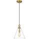 Harper 1 Light 11.5 inch Rubbed Brass Pendant Ceiling Light
