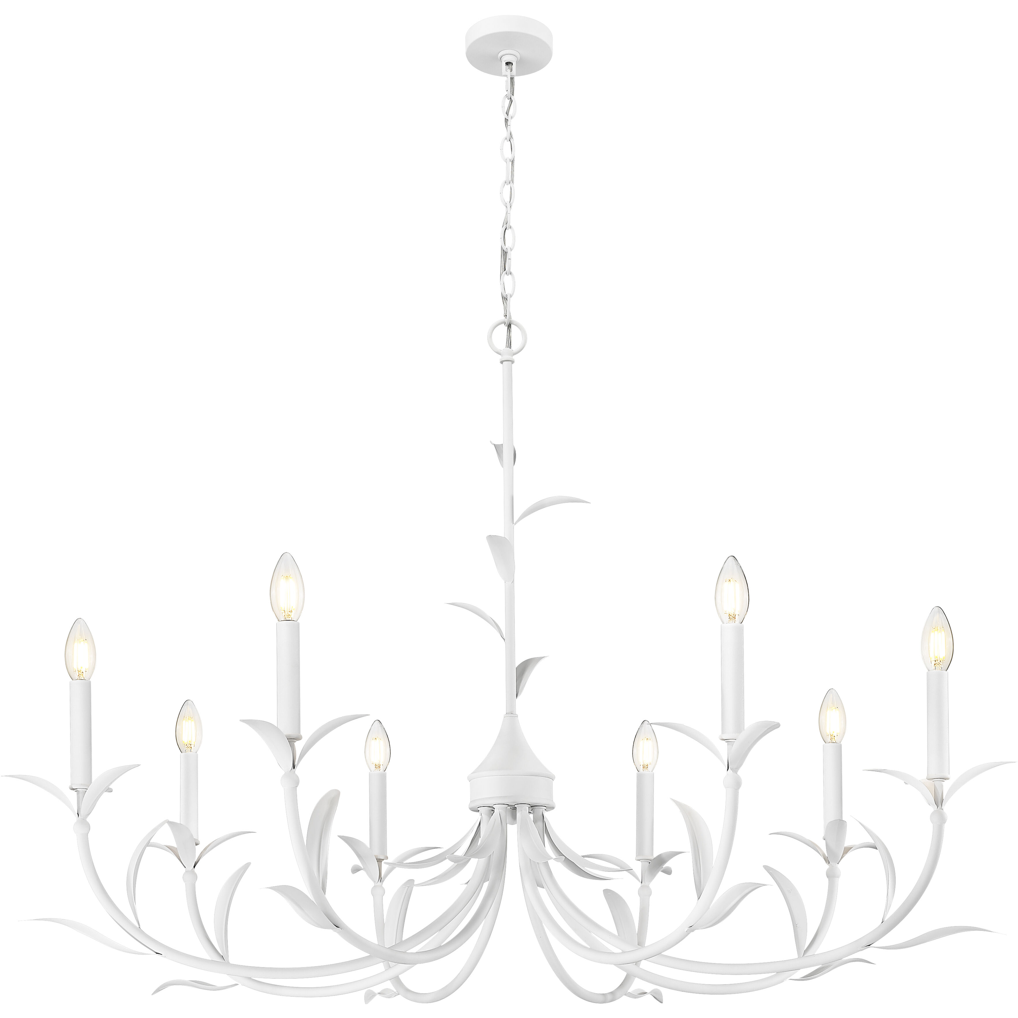 Aslin 8 Light 42 inch Textured White Chandelier Ceiling Light