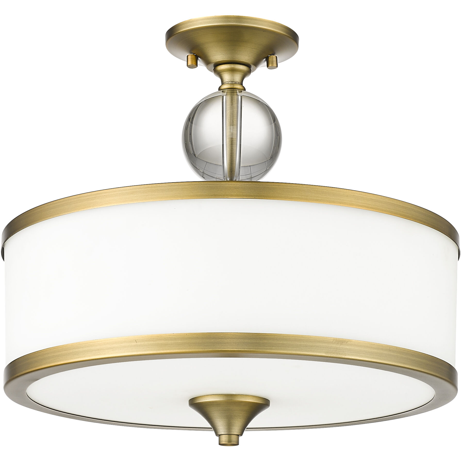Cosmopolitan 3 Light 15.75 inch Heritage Brass Semi Flush Mount Ceiling Light
