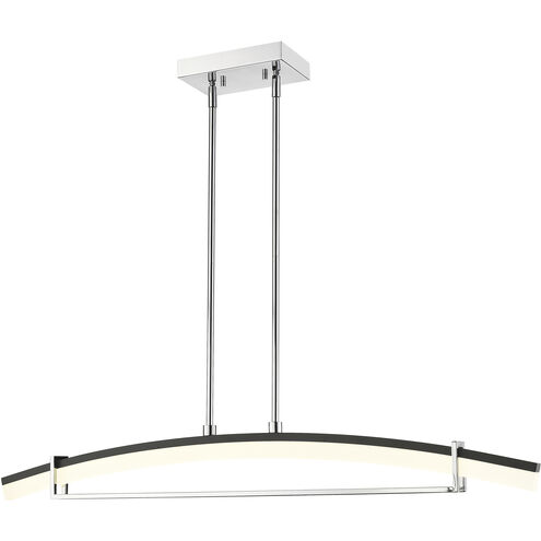 Arc LED 43.5 inch Chrome Linear Chandelier Ceiling Light