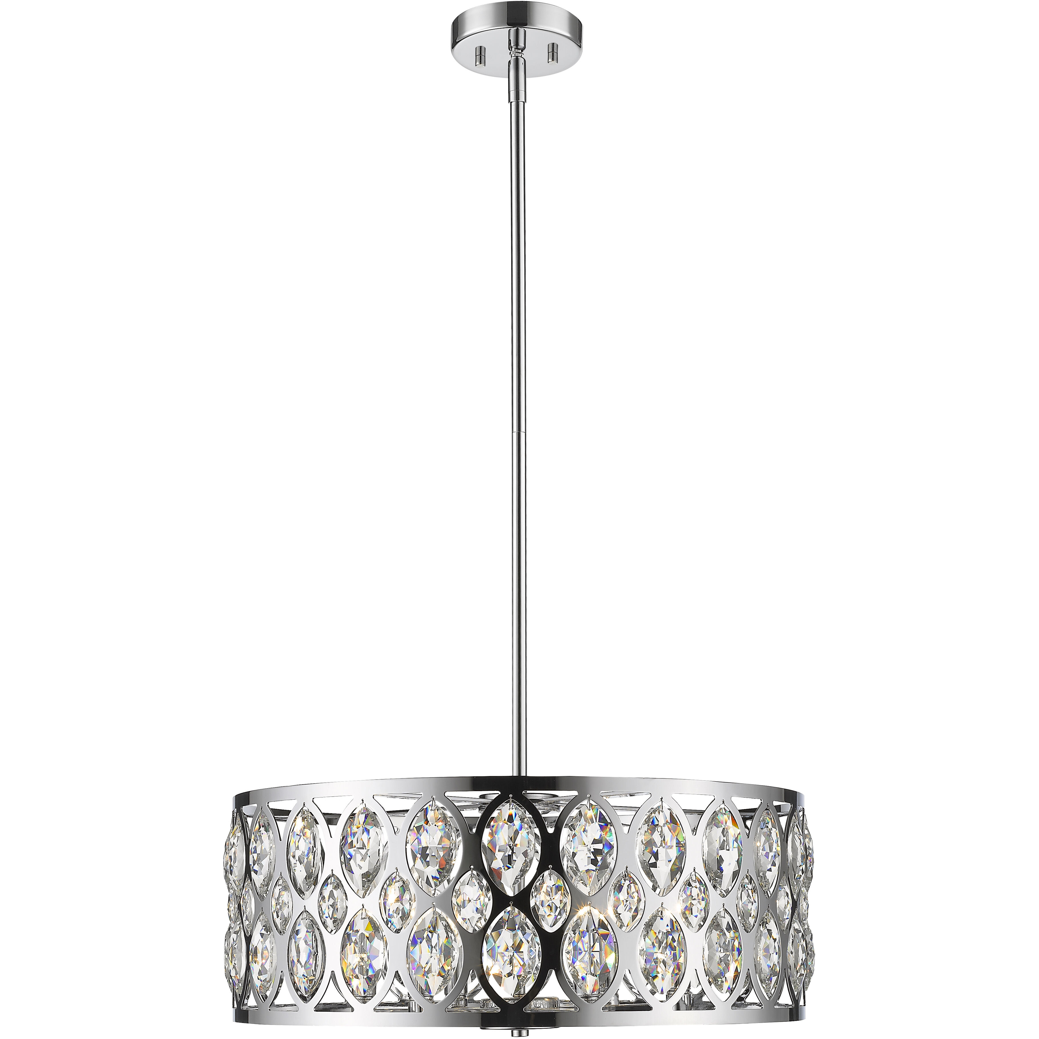 Dealey 6 Light 23.25 inch Chrome Chandelier Ceiling Light