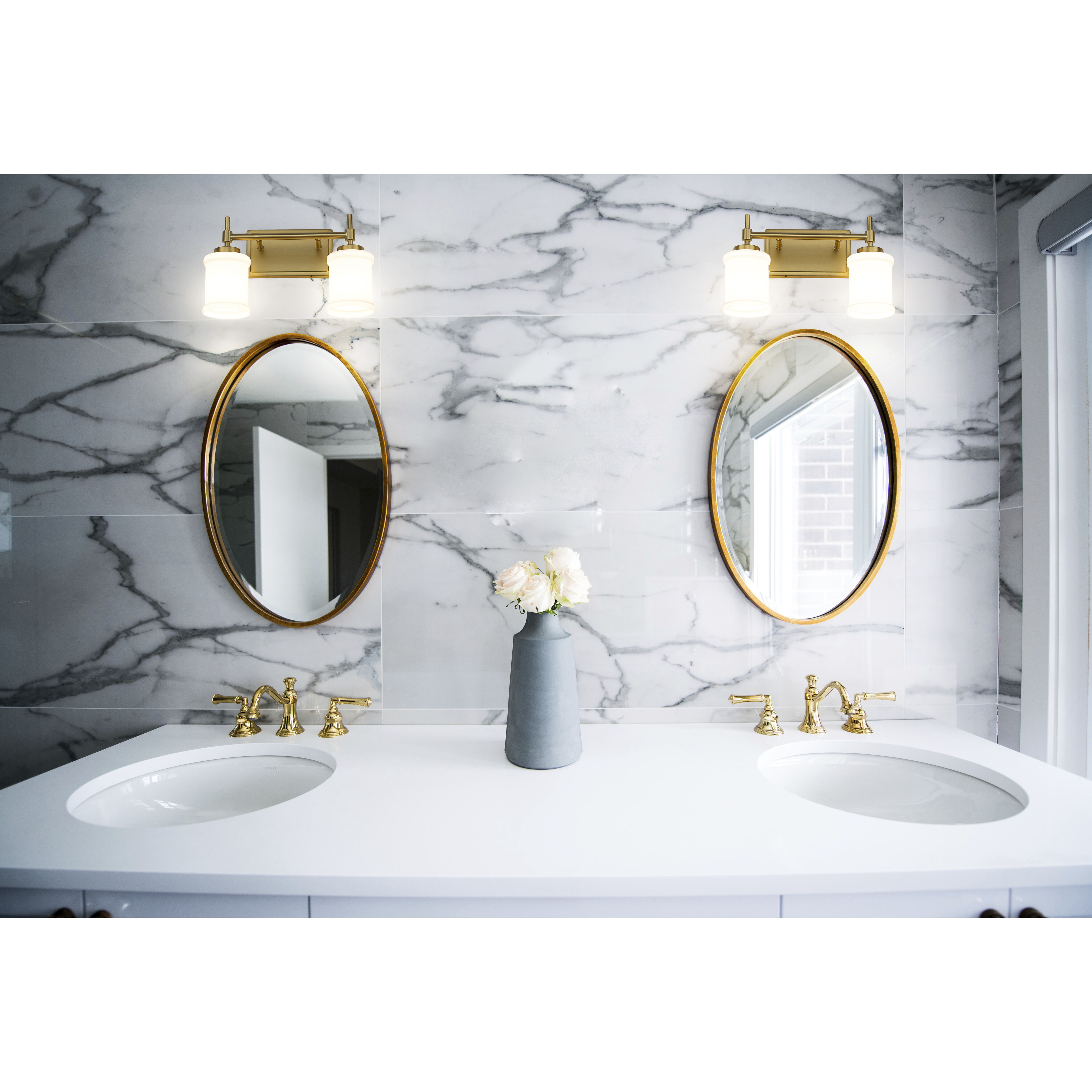 Cadoc 2 Light 15 inch Modern Gold Bath Vanity Light Wall Light