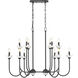 Allistair Linear Chandelier Ceiling Light in Matte Black
