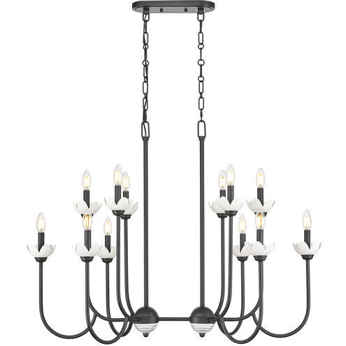 Allistair Linear Chandelier Ceiling Light in Matte Black