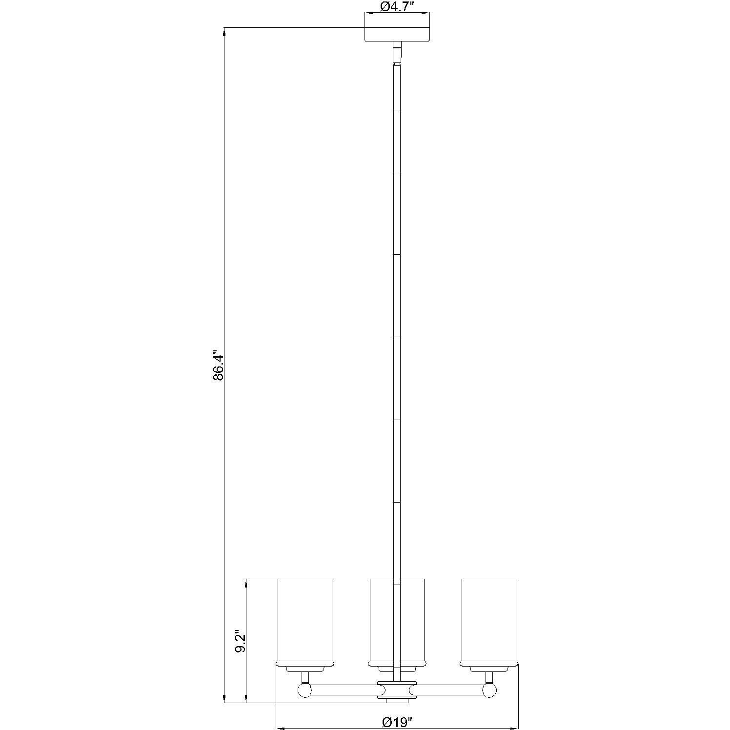 Thayer 3 Light 19 inch Matte Black Chandelier Ceiling Light