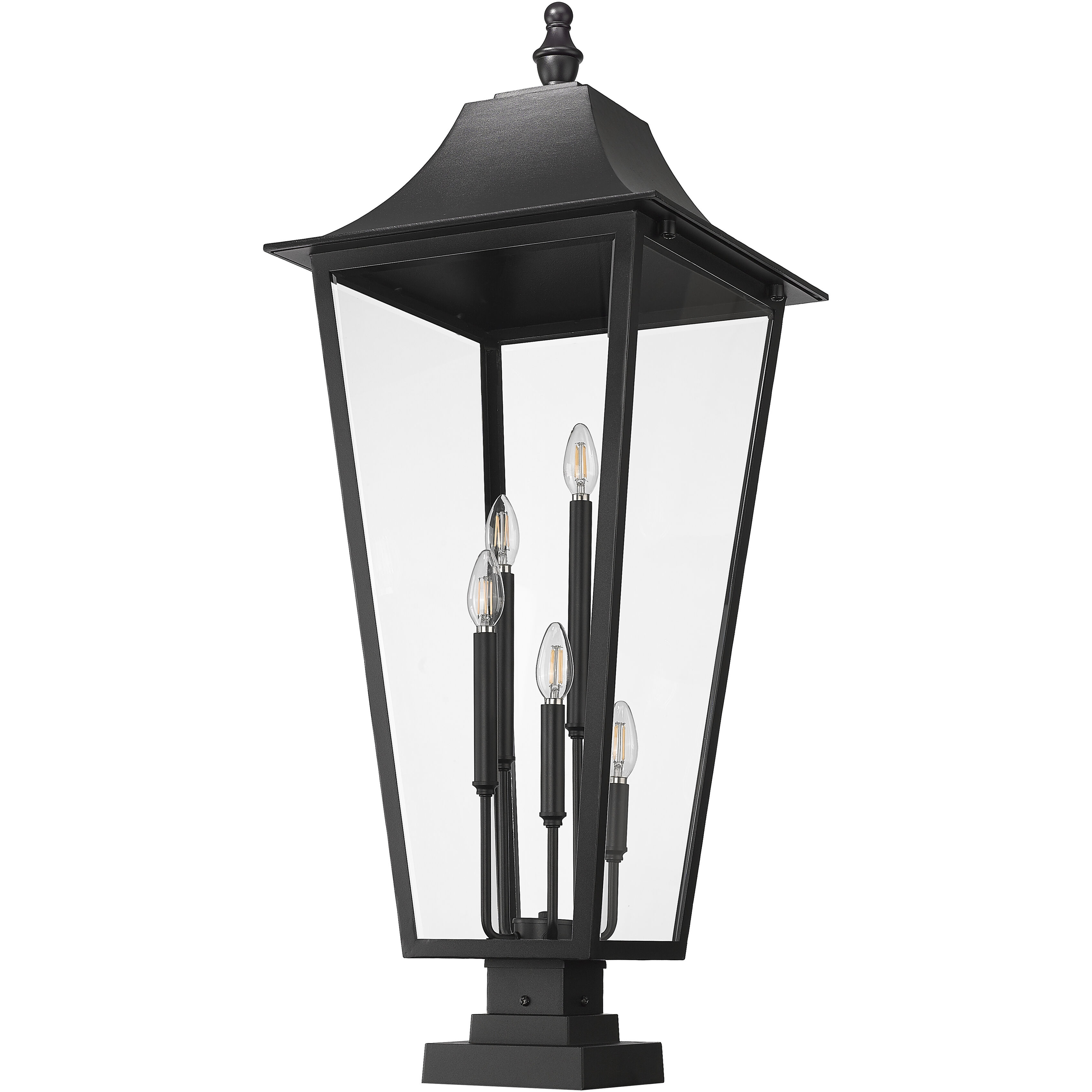 Gannon 5 Light 41.25 inch Black Outdoor Pier Mounted Fixture in G9