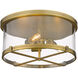 Callista 3 Light 17 inch Rubbed Brass Flush Mount Ceiling Light