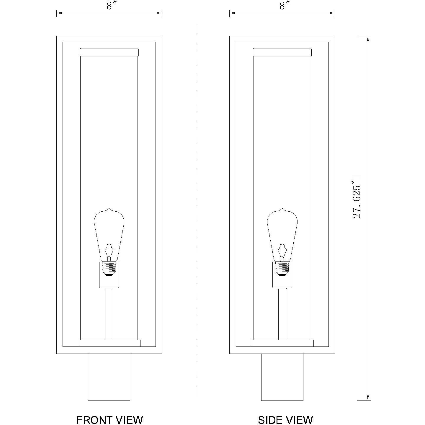 Dunbroch 1 Light 27.75 inch Black Outdoor Post Mount Fixture